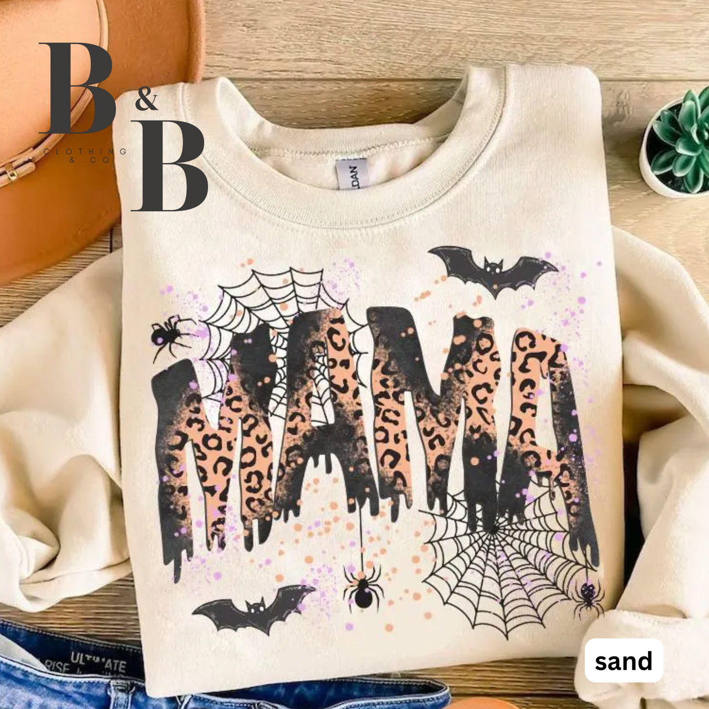 MAMA Spooky Cheetah Crewnecks