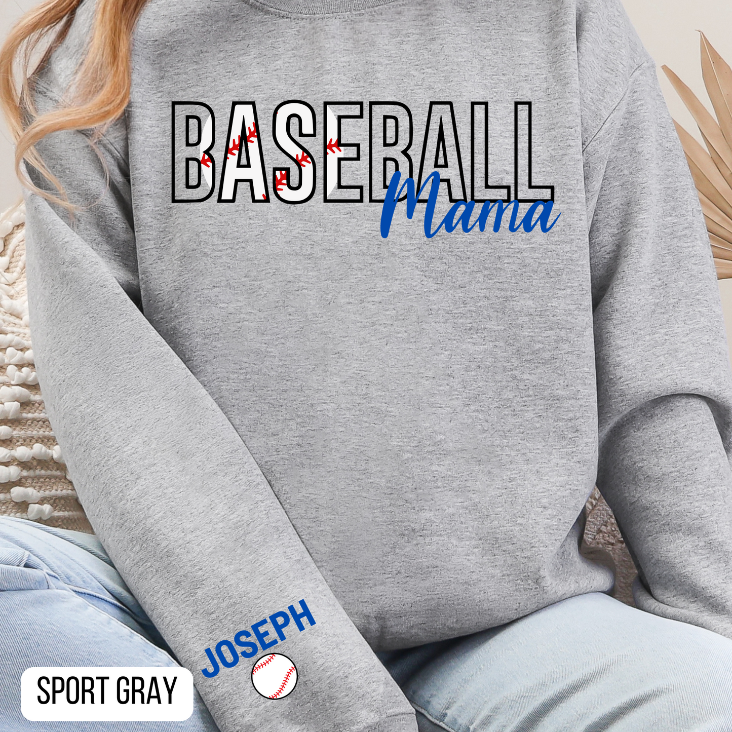 Baseball Mama Blue Customizable