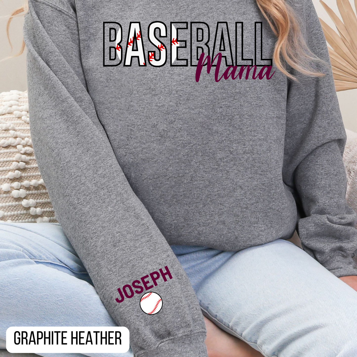 Baseball Mama Maroon Customizable