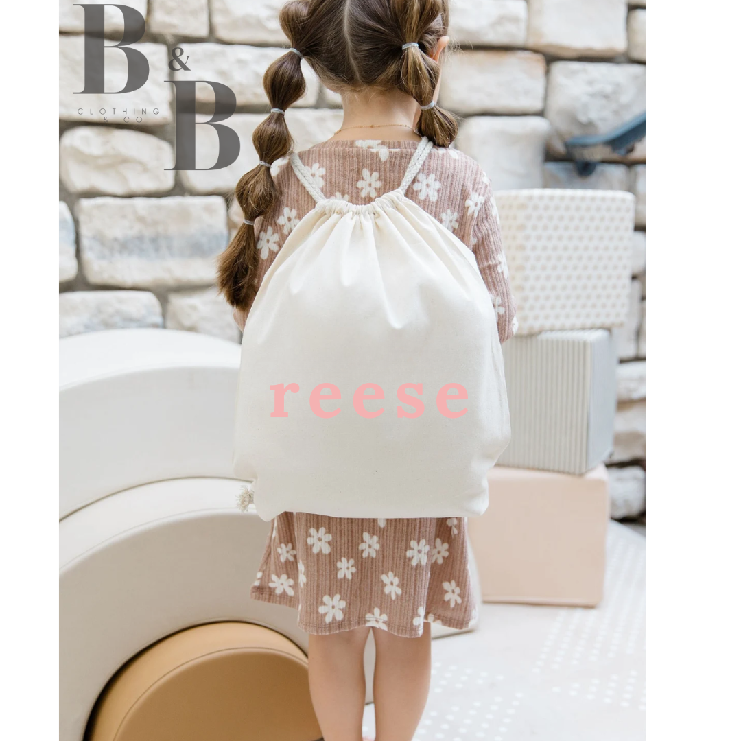 Cotton Drawstring Backpack Personalized