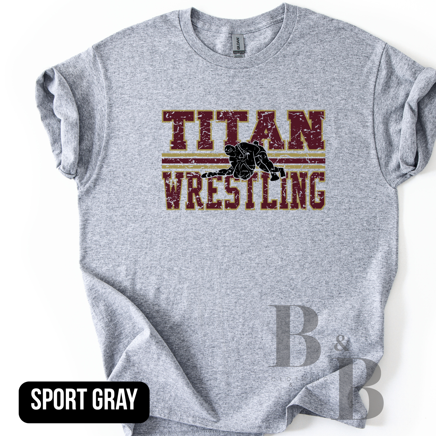 TITAN WRESTLING DISTRESSED Adult TEE | LS | CREWNECK | HOODIE