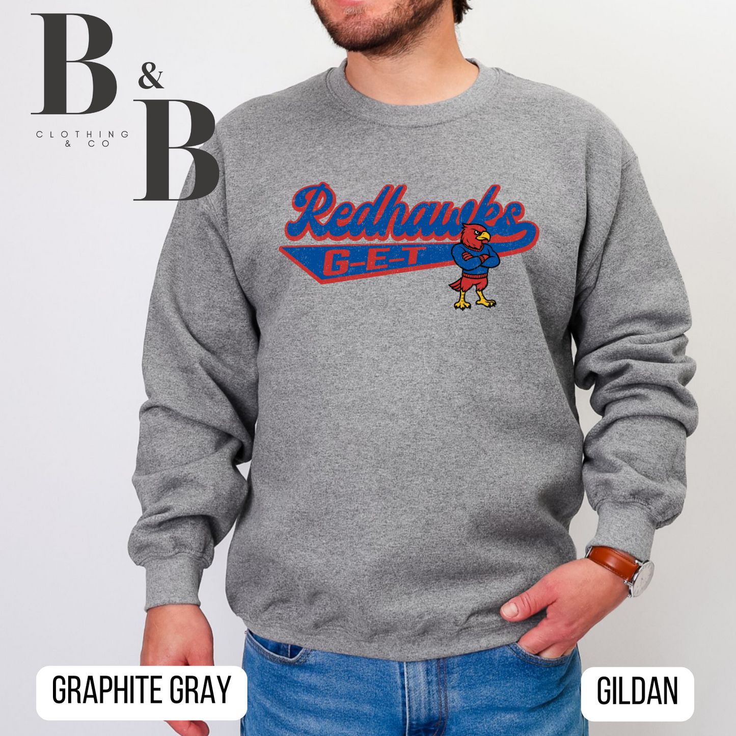 G-E-T Redhawks Mascot Sweatshirts