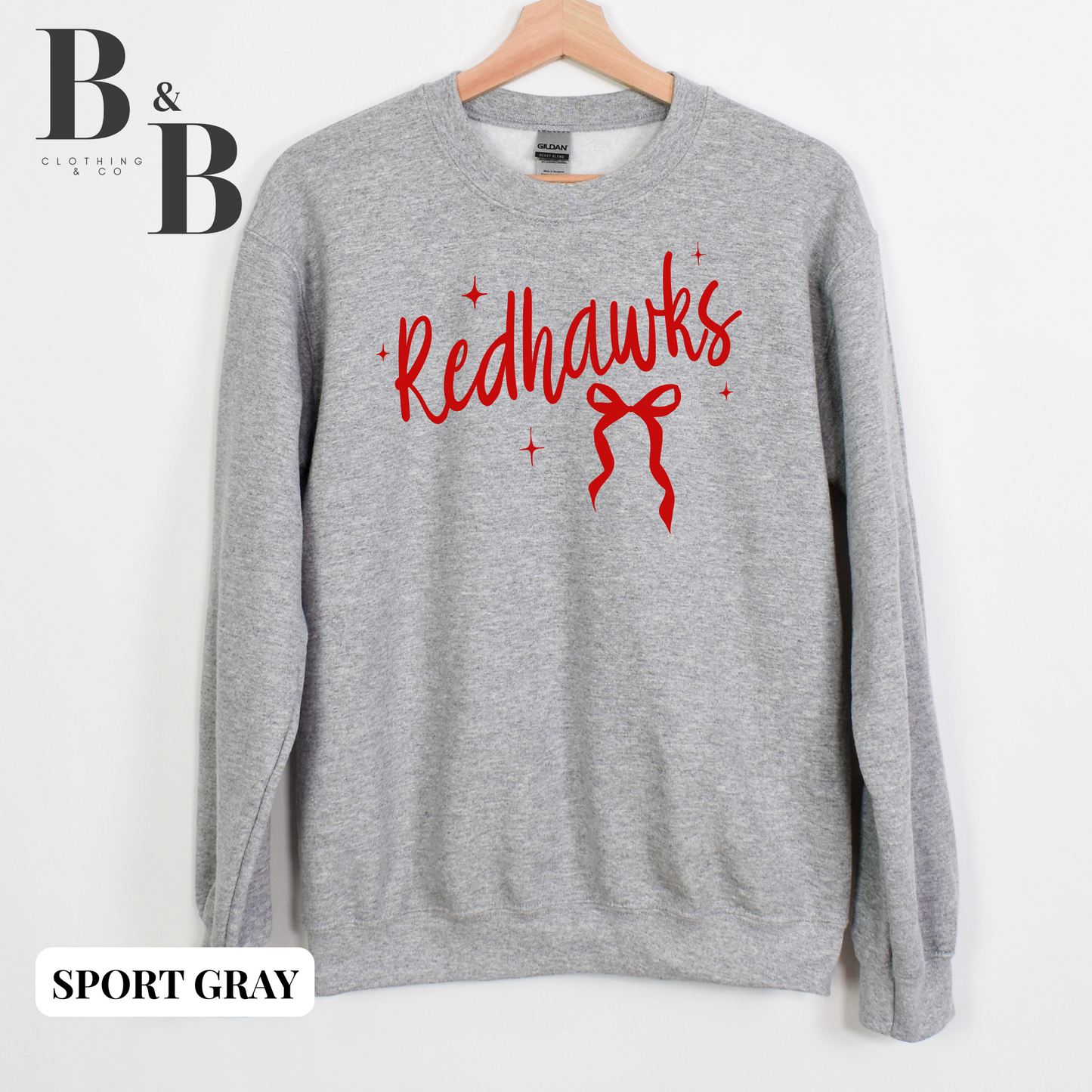 Redhawks Sparkle + Bow Crewnecks