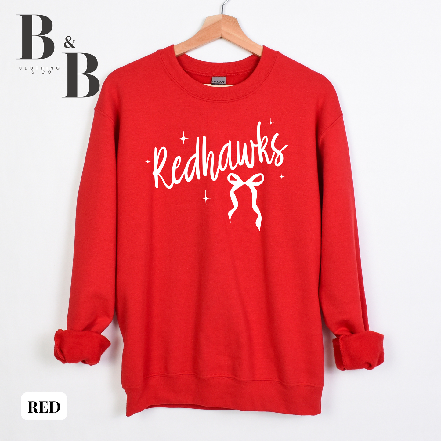 Redhawks Sparkle + Bow Crewnecks