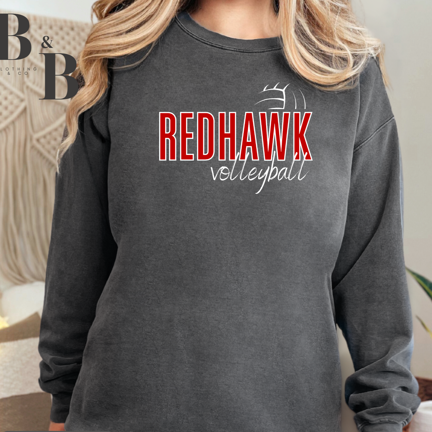 Redhawk Volleyball on "Pepper" Comfort Colors