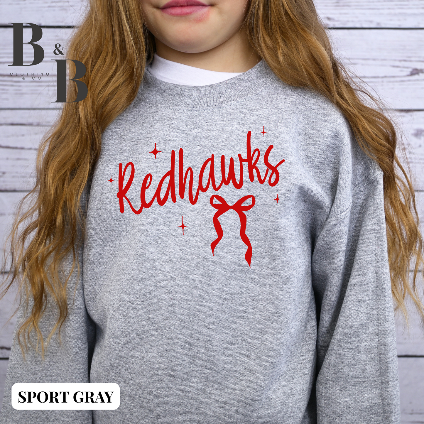Redhawks Sparkle + Bow Crewnecks Youth