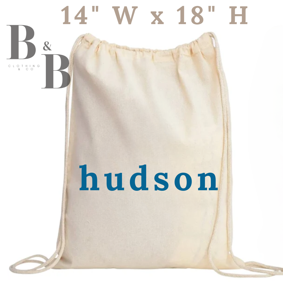 Cotton Drawstring Backpack Personalized