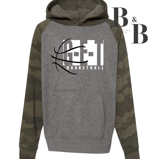 Gray And Forest Camo Youth Hoodie