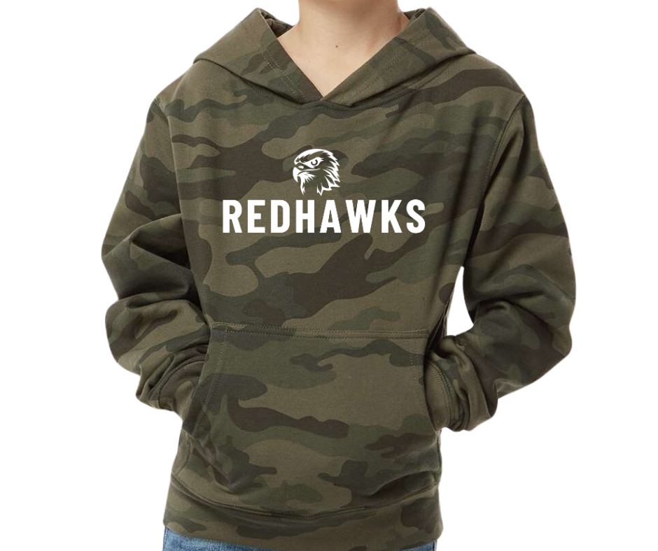 Redhawk Camo Hoodie- Youth