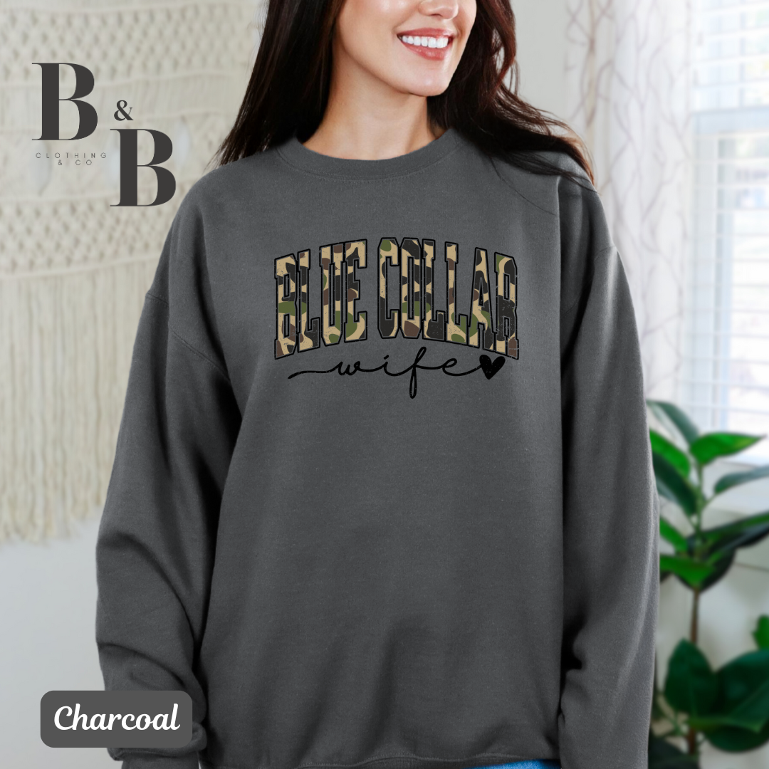 Blue Collar Wife Camo Sweatshirts