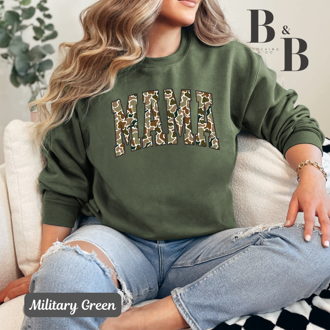 MAMA- Retro Camo Sweatshirts