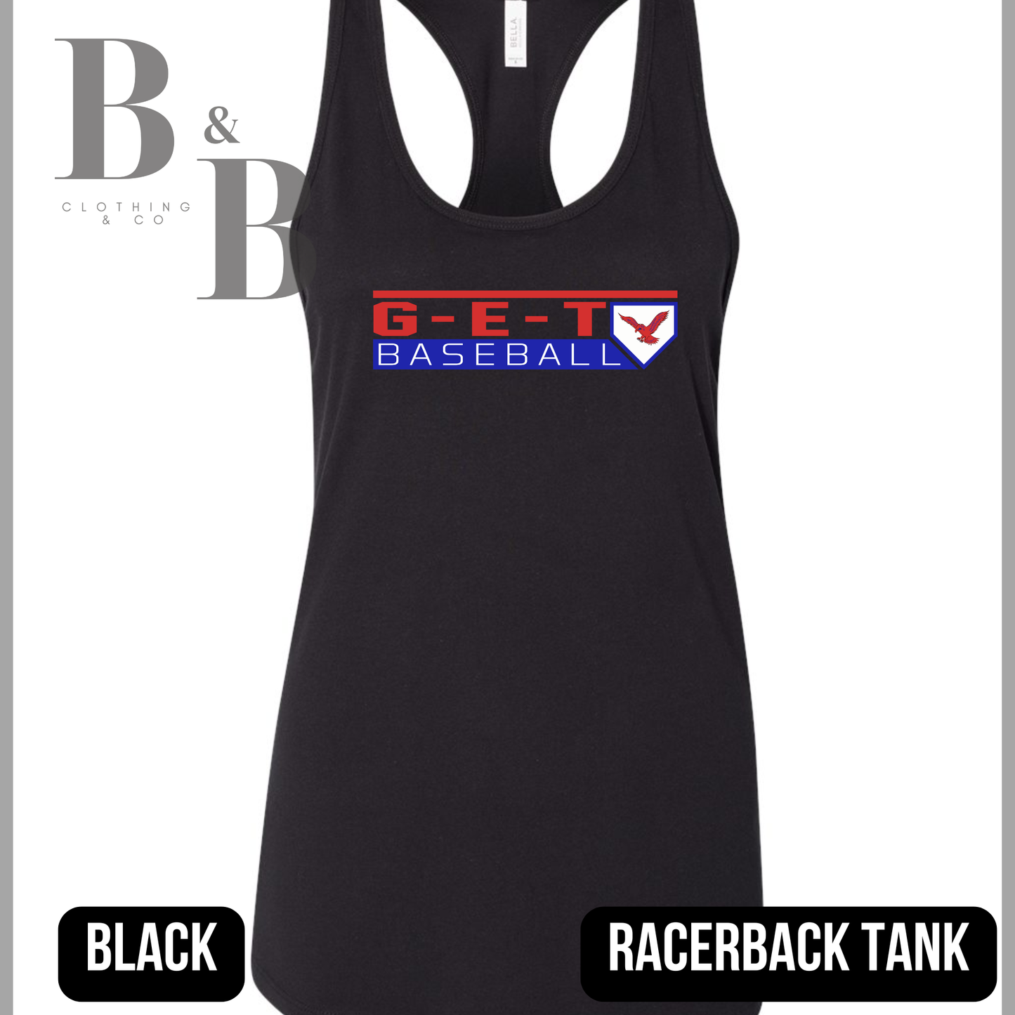 G-E-T Baseball 1 Womens Racerback Tank