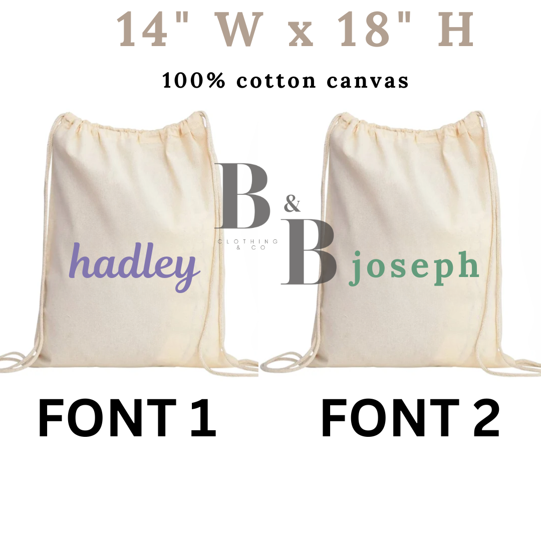 Cotton Drawstring Backpack Personalized