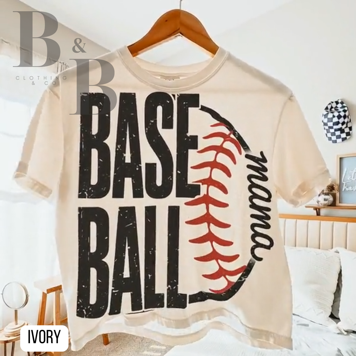 Baseball Mama Boxy Cropped Tee