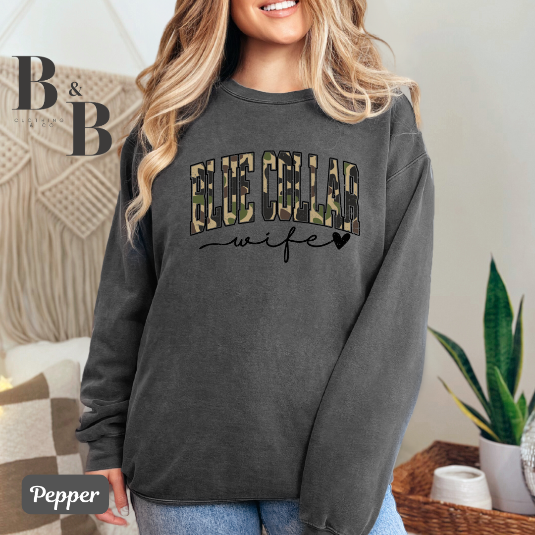 Blue Collar Wife Camo Sweatshirts