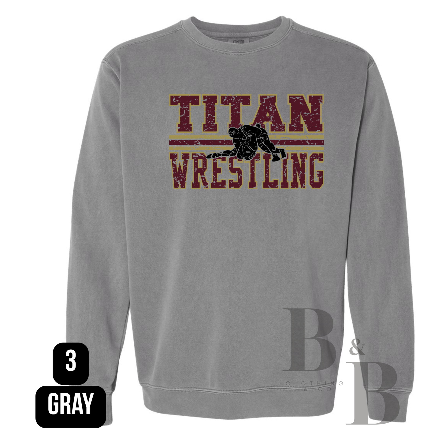 Titan Wrestling Adult Comfort Color Crewneck Sweatshirts