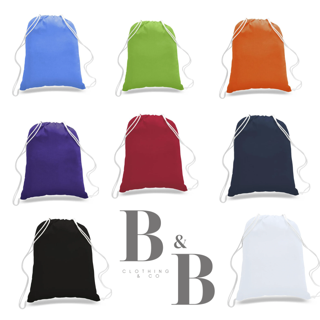 Cotton Drawstring Backpack Personalized