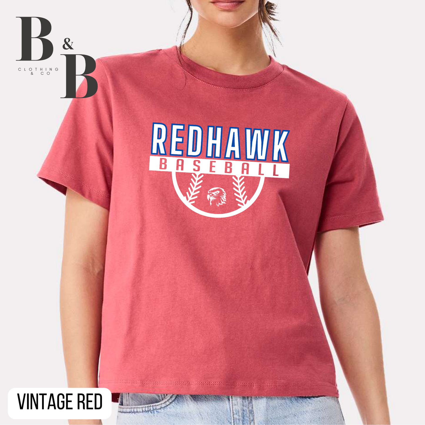 Redhawk Baseball Women's Boxy Tee