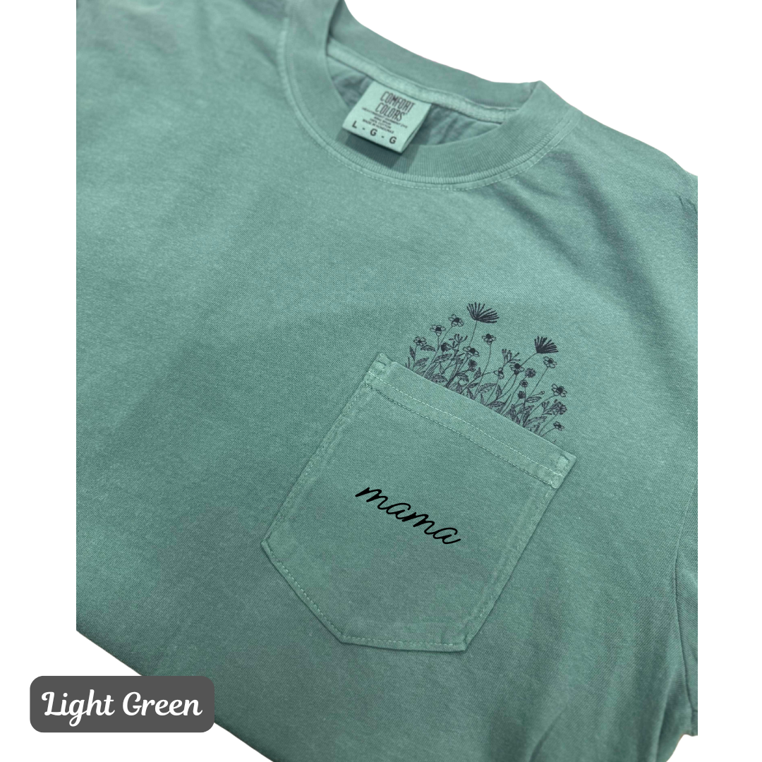 Wildflowers Pocket Tee Black/White Flowers
