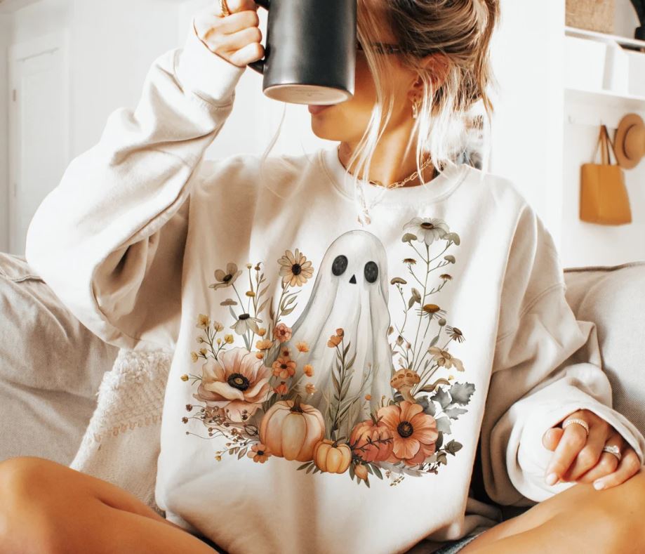Floral Ghost Tee & Crewneck