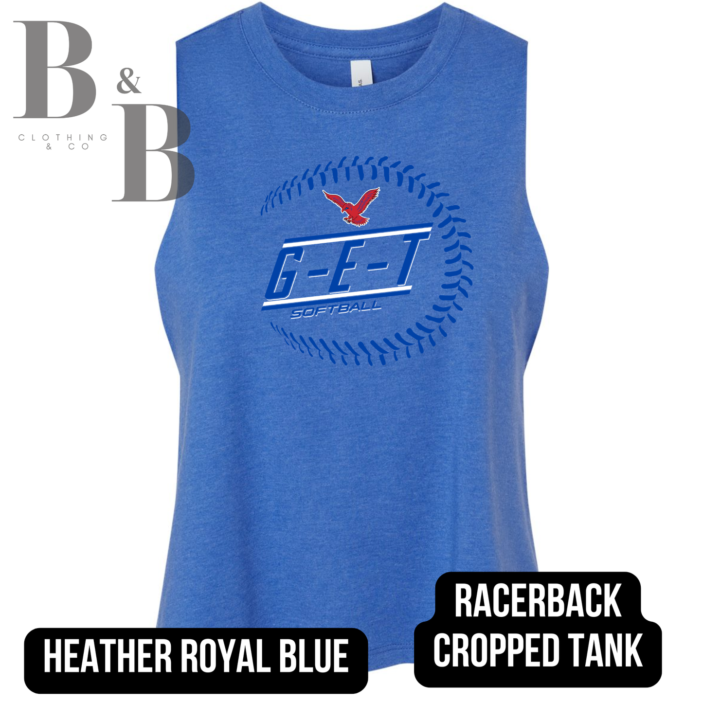 G-E-T Softball 1 Womens Racerback Tank Cropped