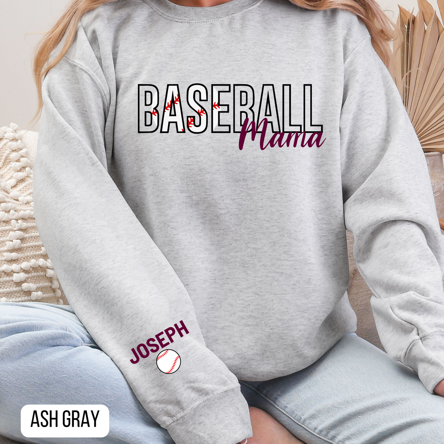 Baseball Mama Maroon Customizable
