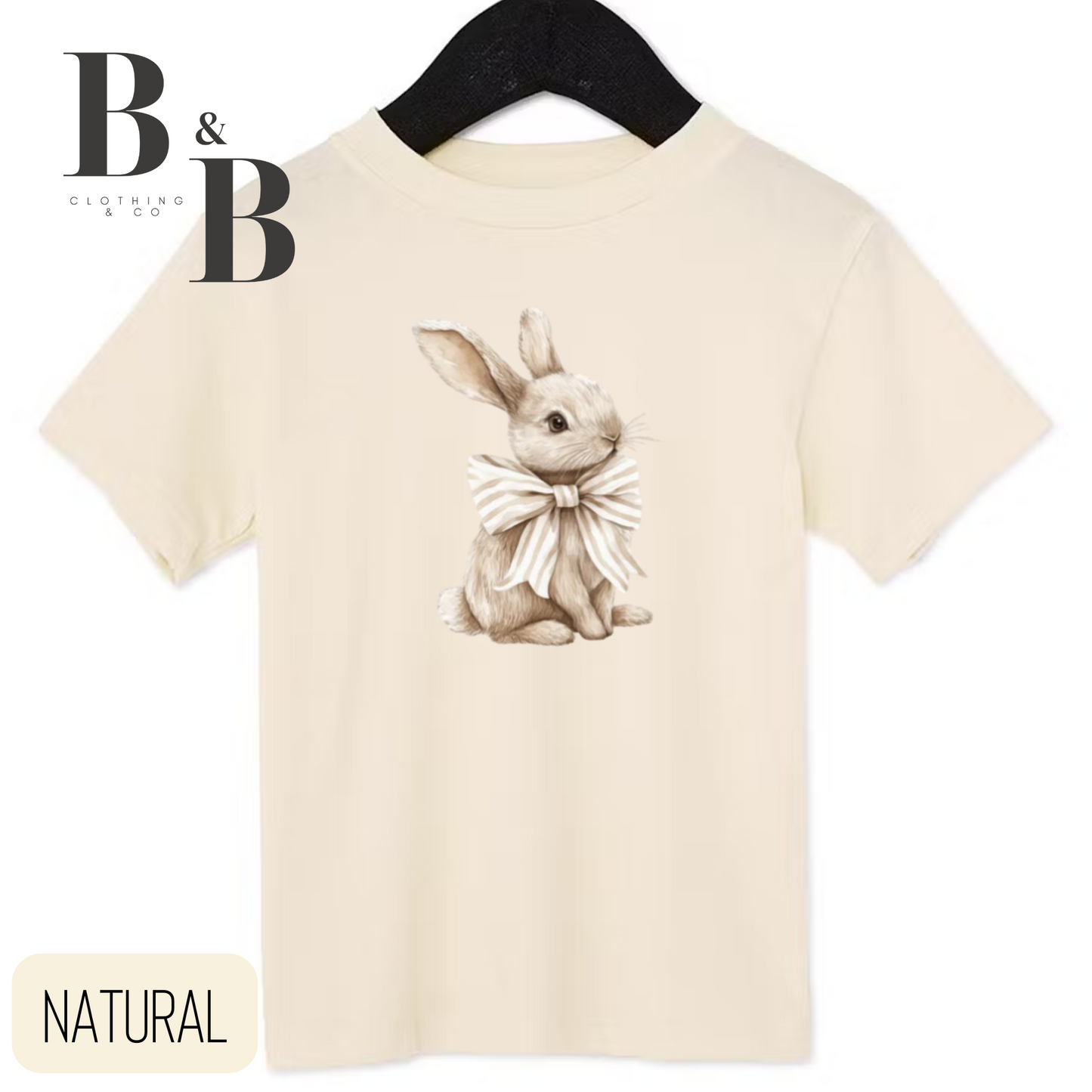 Neutral Bunny With Bow- For Children