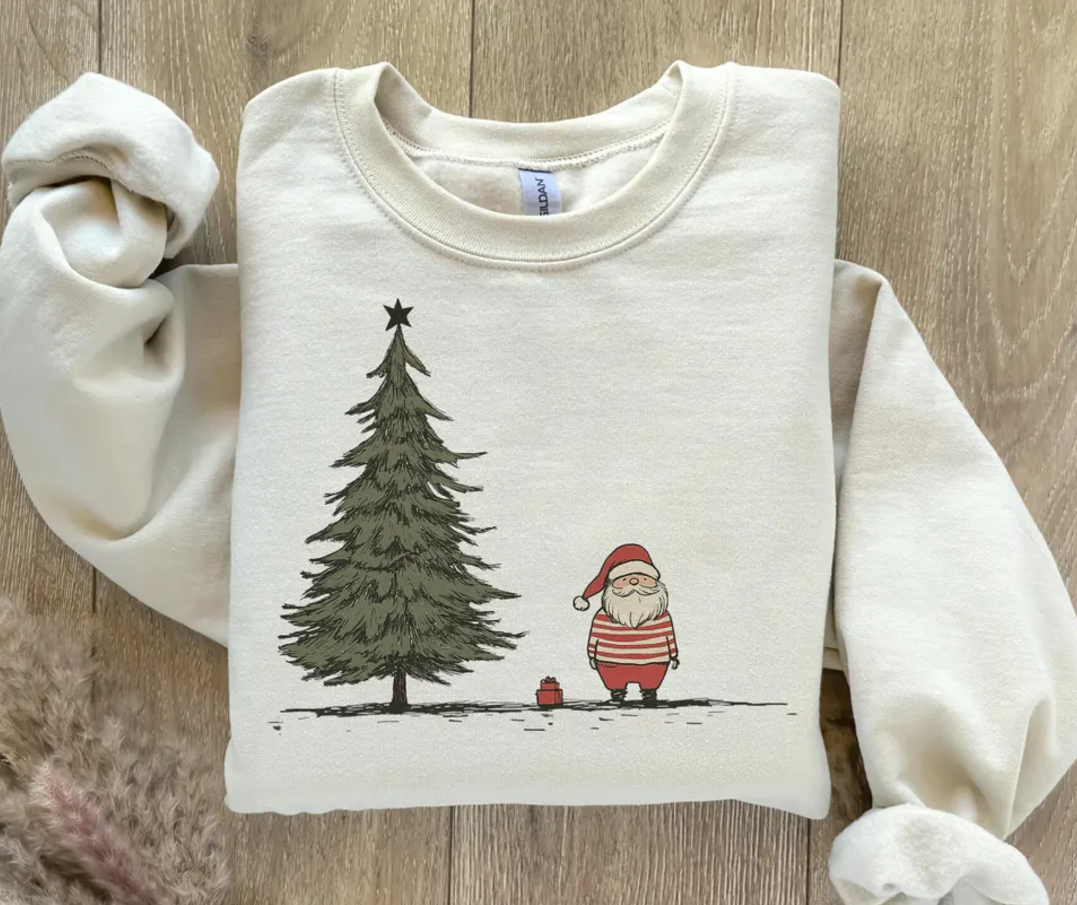 Santa By Tree