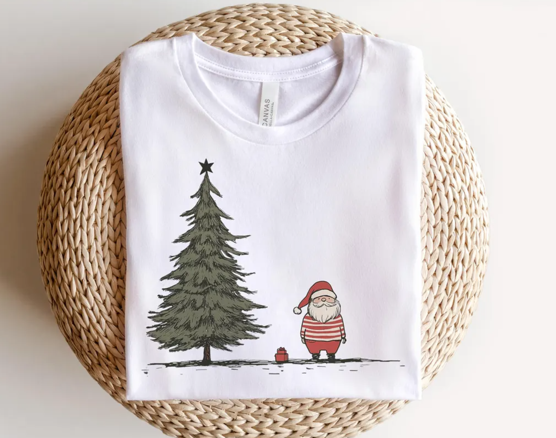 Santa By Tree