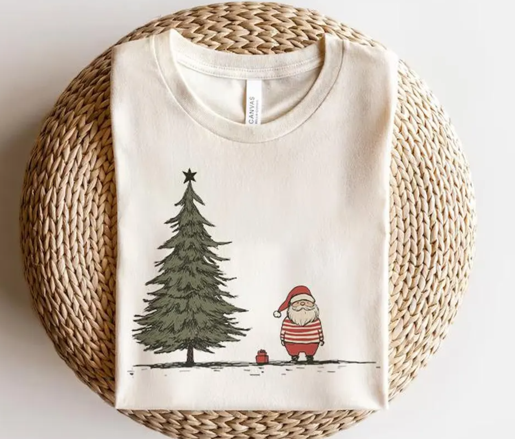 Santa By Tree