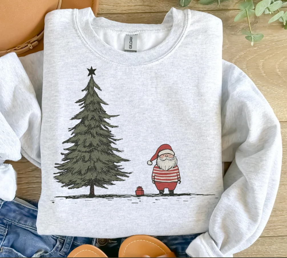 Santa By Tree