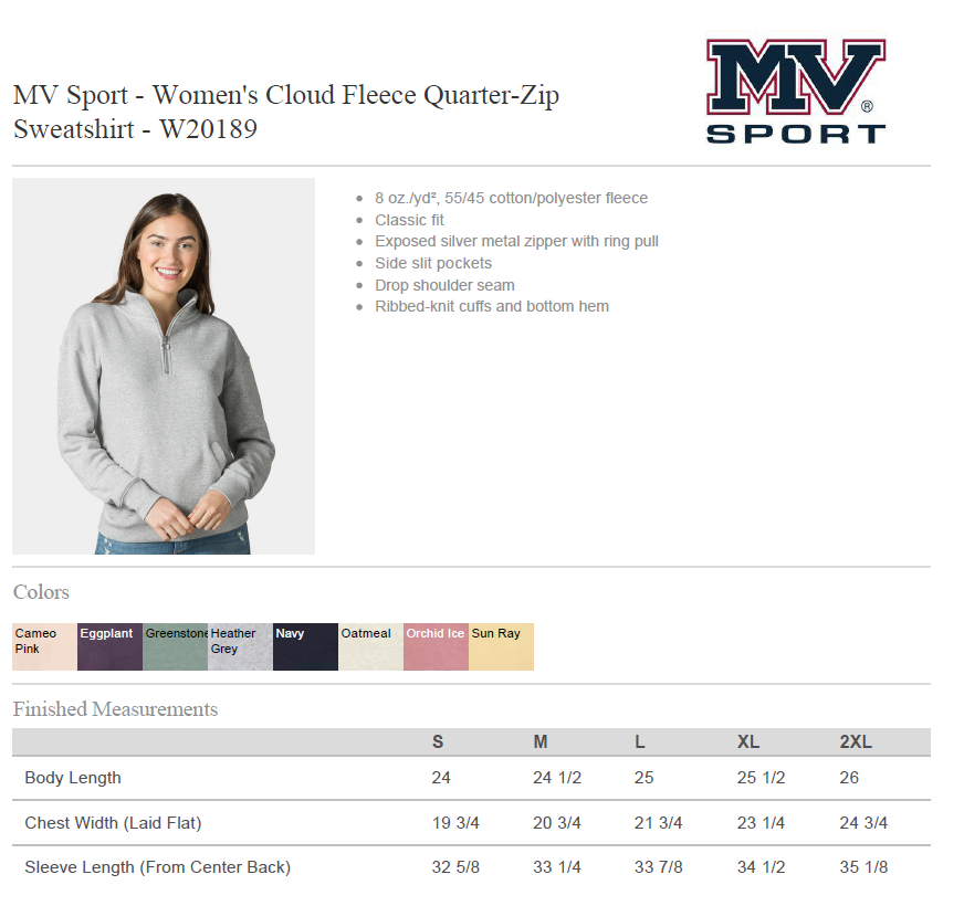 G-E-T Redhawks Mascot Womens Cloud Fleece 1/4 Zip