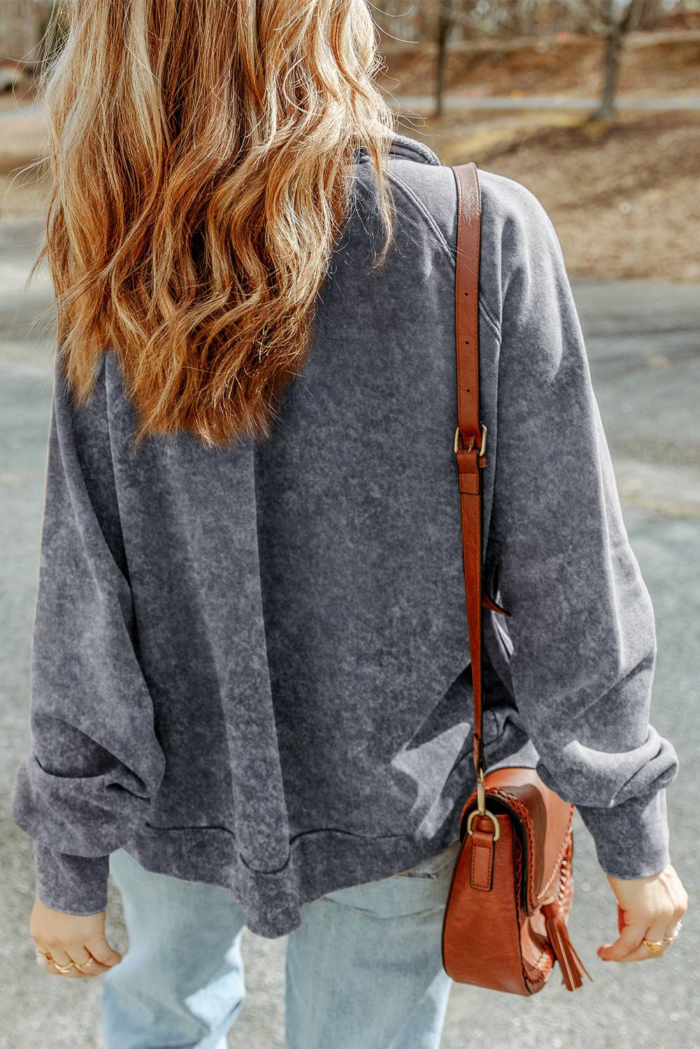 Casual Vintage Washed Flap Pocket Button Shacket