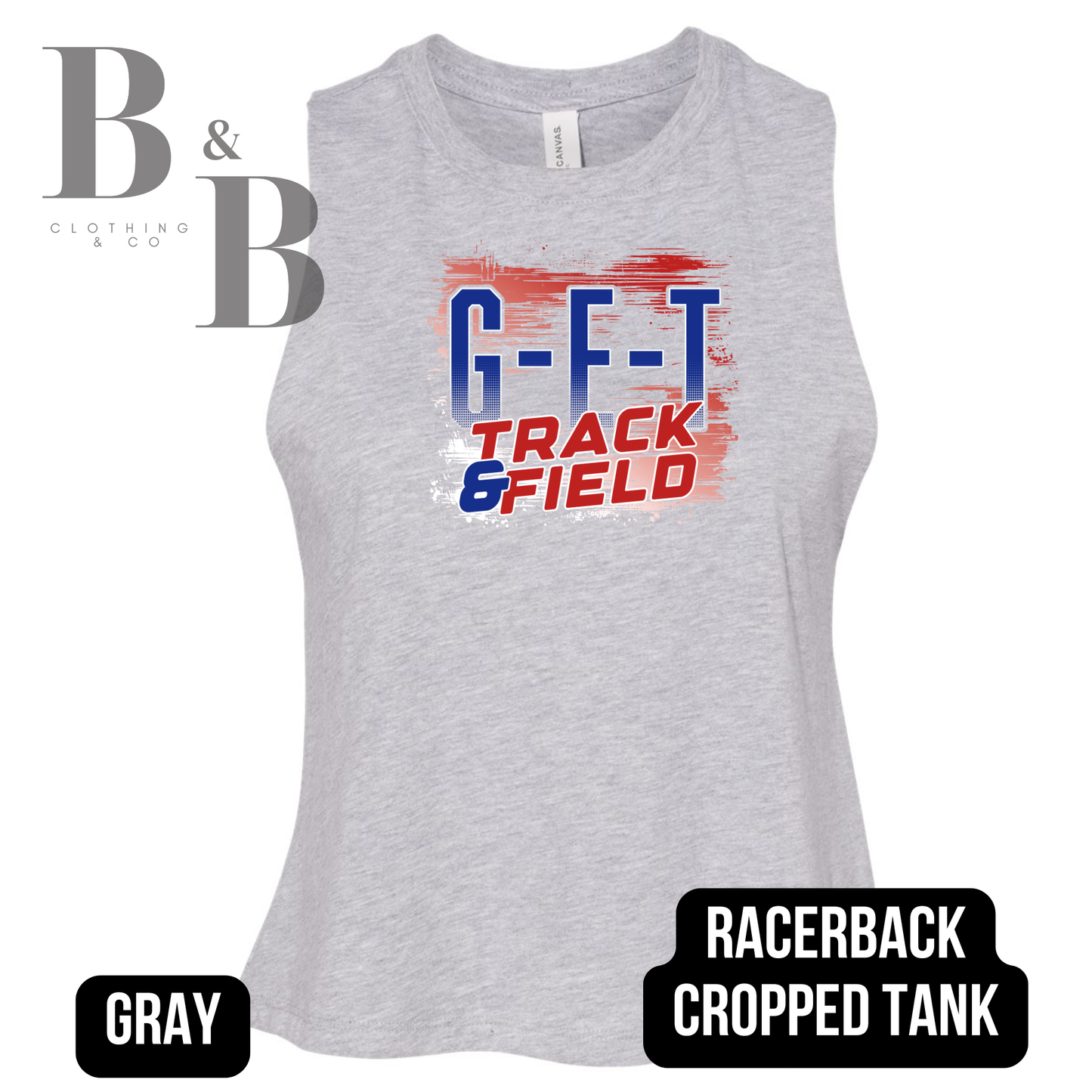 G-E-T Track & Field Womens Racerback Tank Cropped