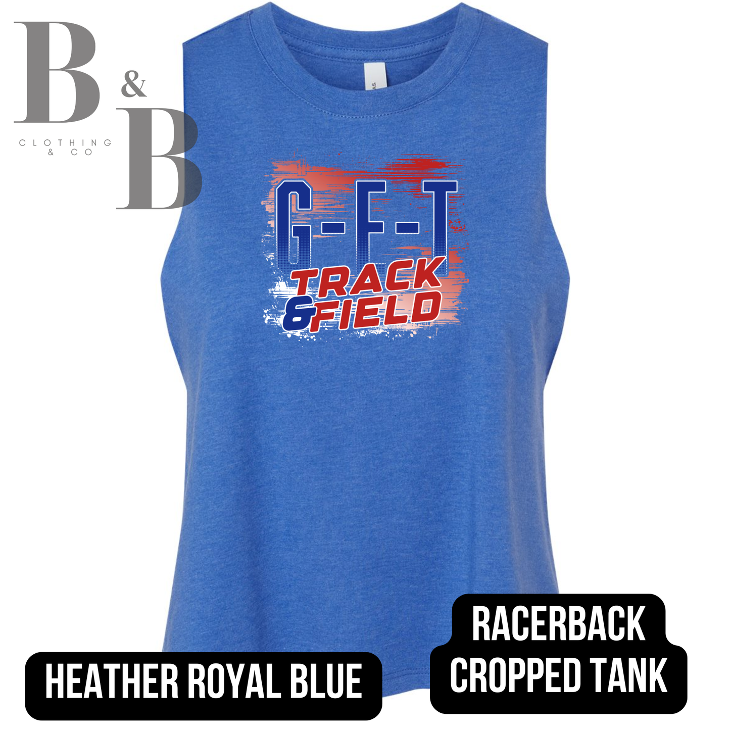 G-E-T Track & Field Womens Racerback Tank Cropped
