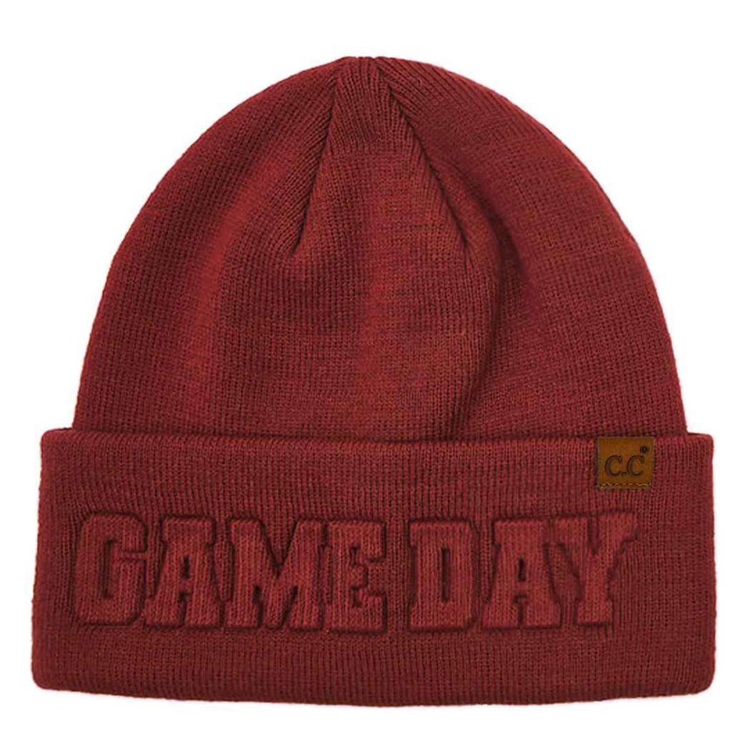 GAME DAY Embossed Lettering Cuff Beanie