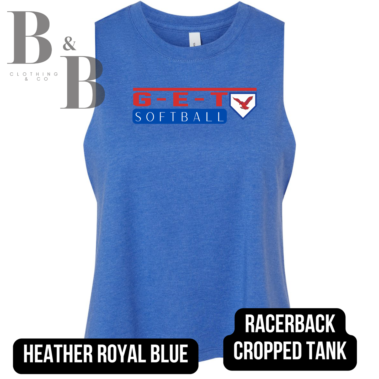 G-E-T Softball 2 Womens Racerback Tank Cropped