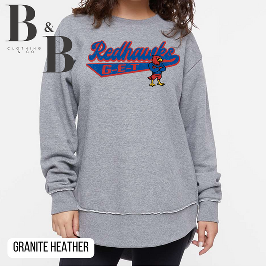 G-E-T Redhawks Mascot Womens Comfy Fleece