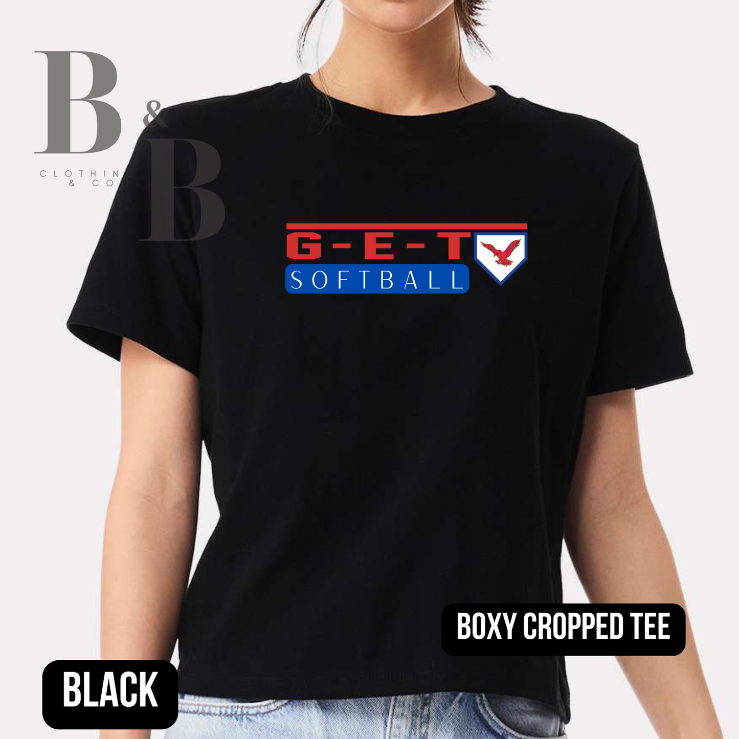 G-E-T Softball 2 Womens Boxy Cropped Tee