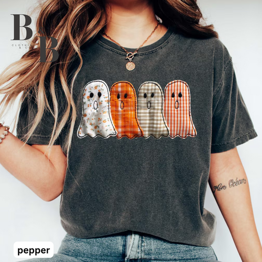 Halloween Ghost Patchwork Tees