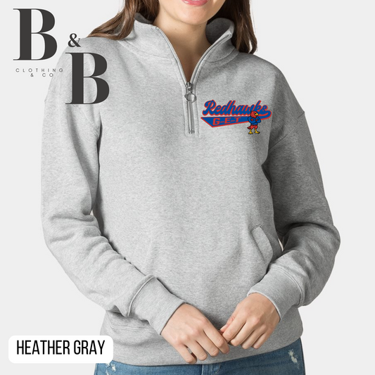 G-E-T Redhawks Mascot Womens Cloud Fleece 1/4 Zip