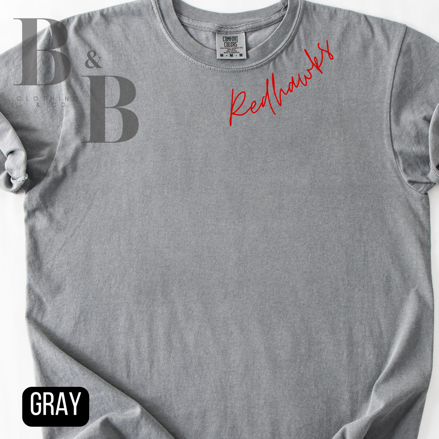 Redhawks Collar Comfort Colors Tee- Adult & Youth