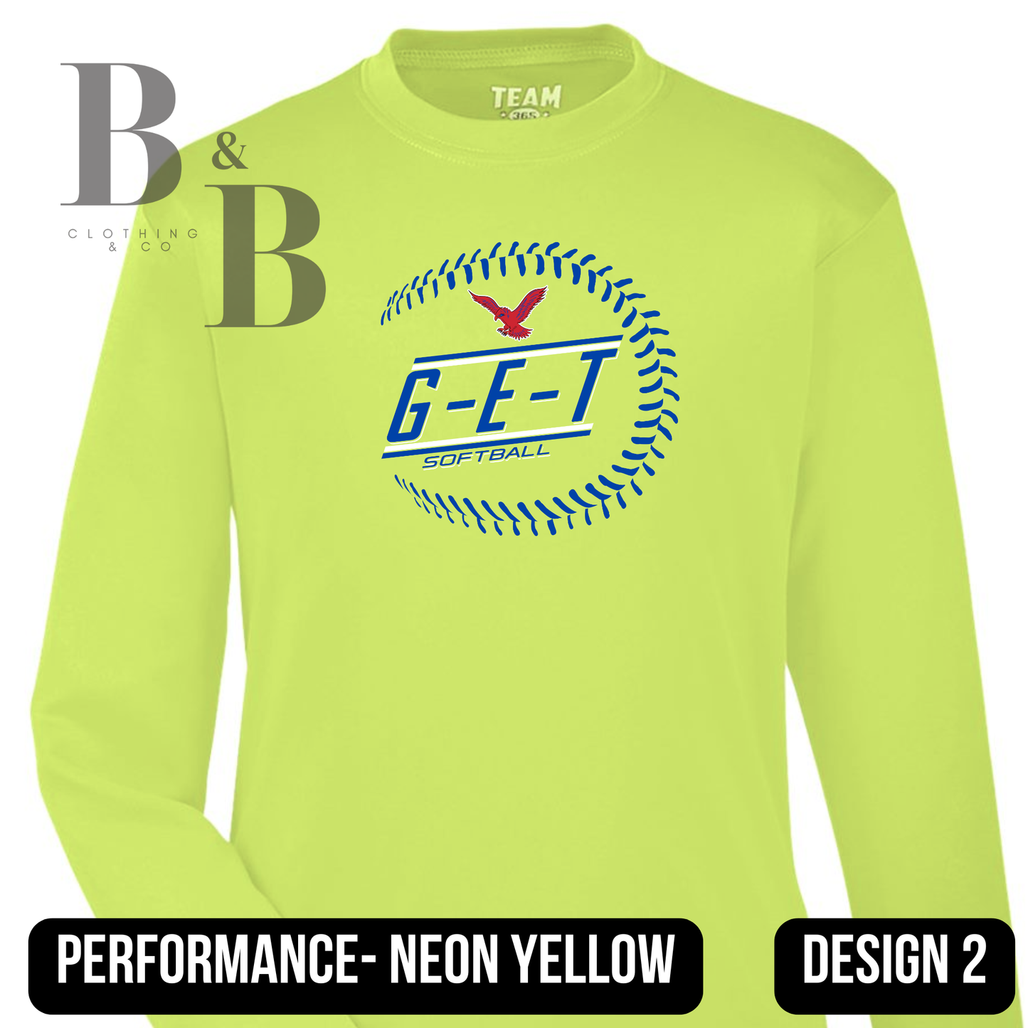 G-E-T Softball/Baseball Neon Performance Adult & Youth Tee|Long Sleeve