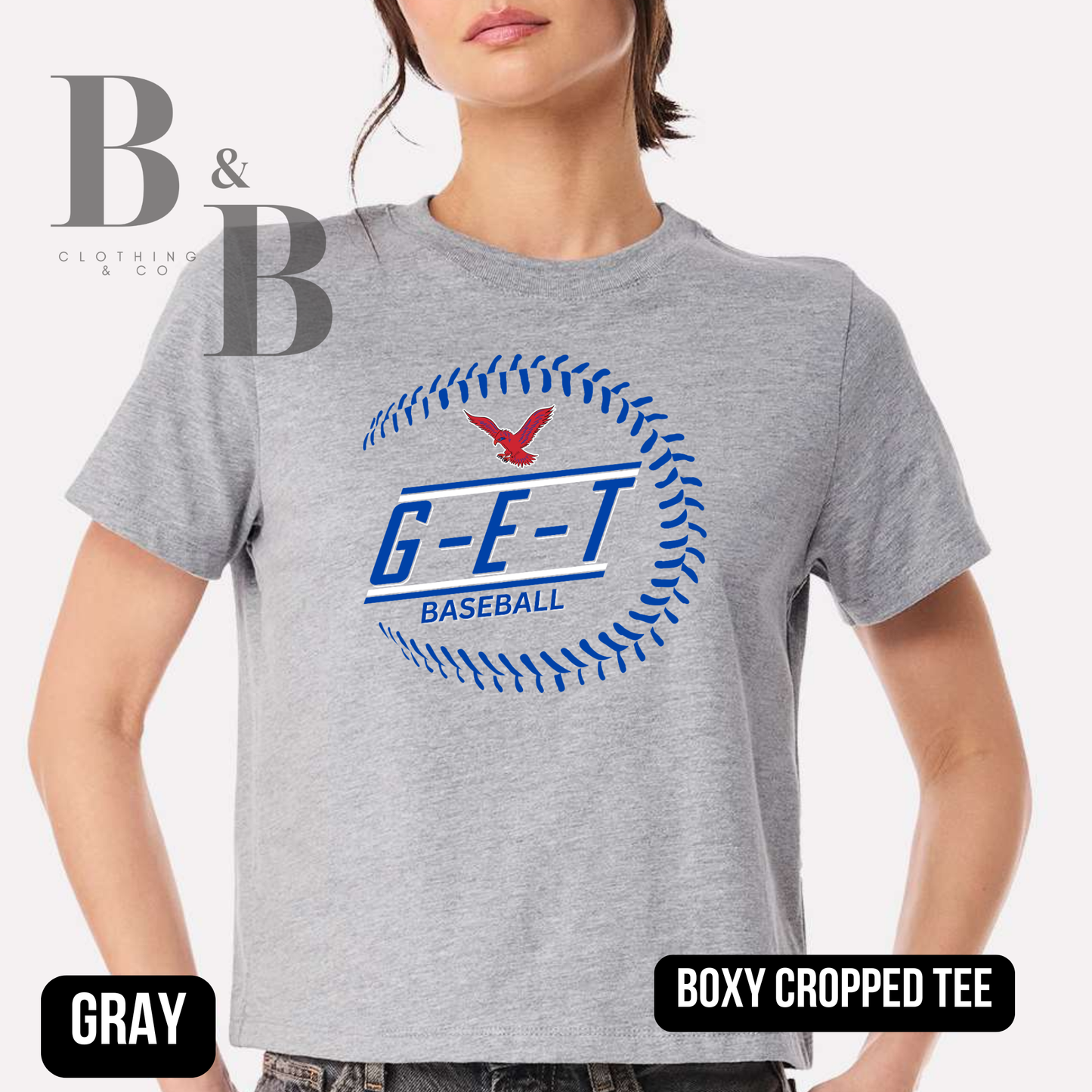 G-E-T Softball/Baseball Womens Boxy Cropped Tee