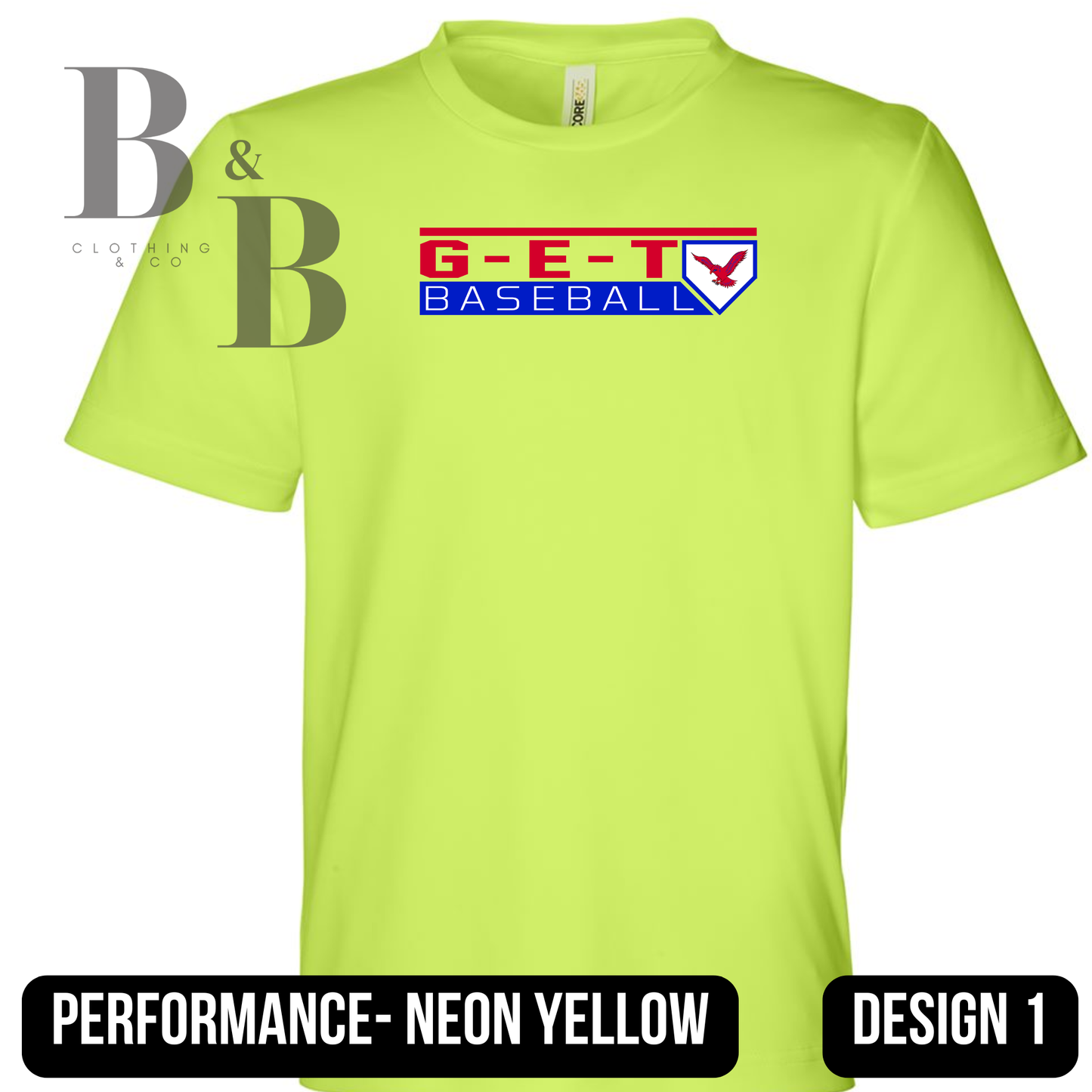 G-E-T Softball/Baseball Neon Performance Adult & Youth Tee|Long Sleeve