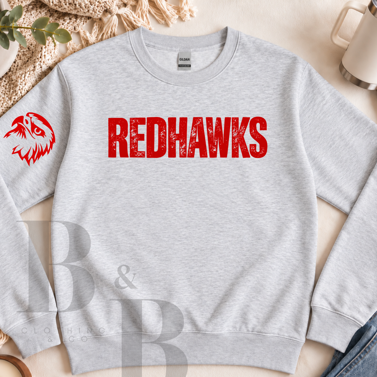 Redhawks Varsity Crewneck w/ Sleeve Detail for ALL