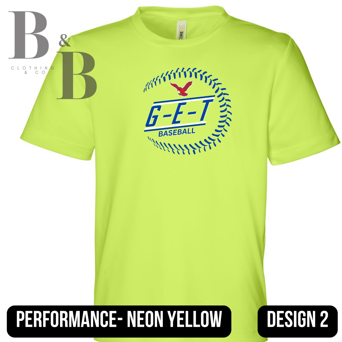 G-E-T Softball/Baseball Neon Performance Adult & Youth Tee|Long Sleeve
