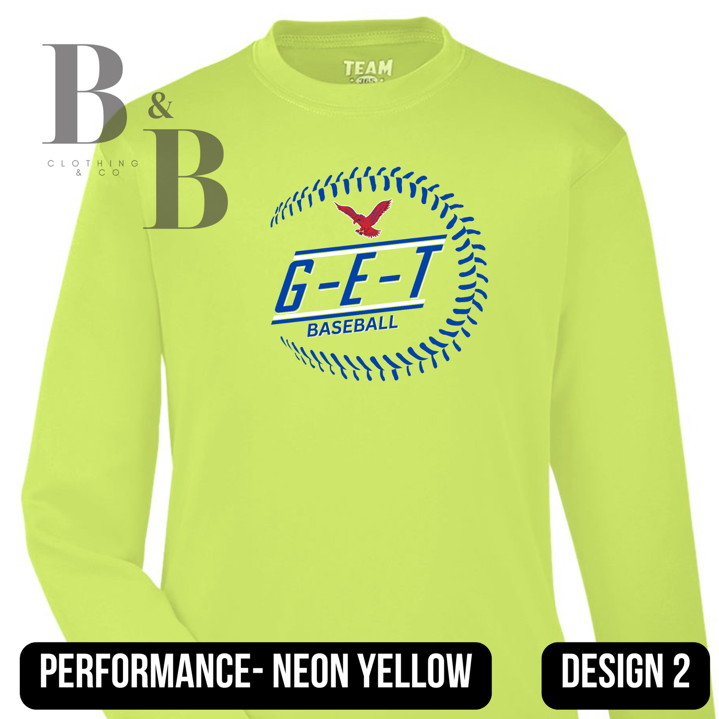 G-E-T Softball/Baseball Neon Performance Adult & Youth Tee|Long Sleeve