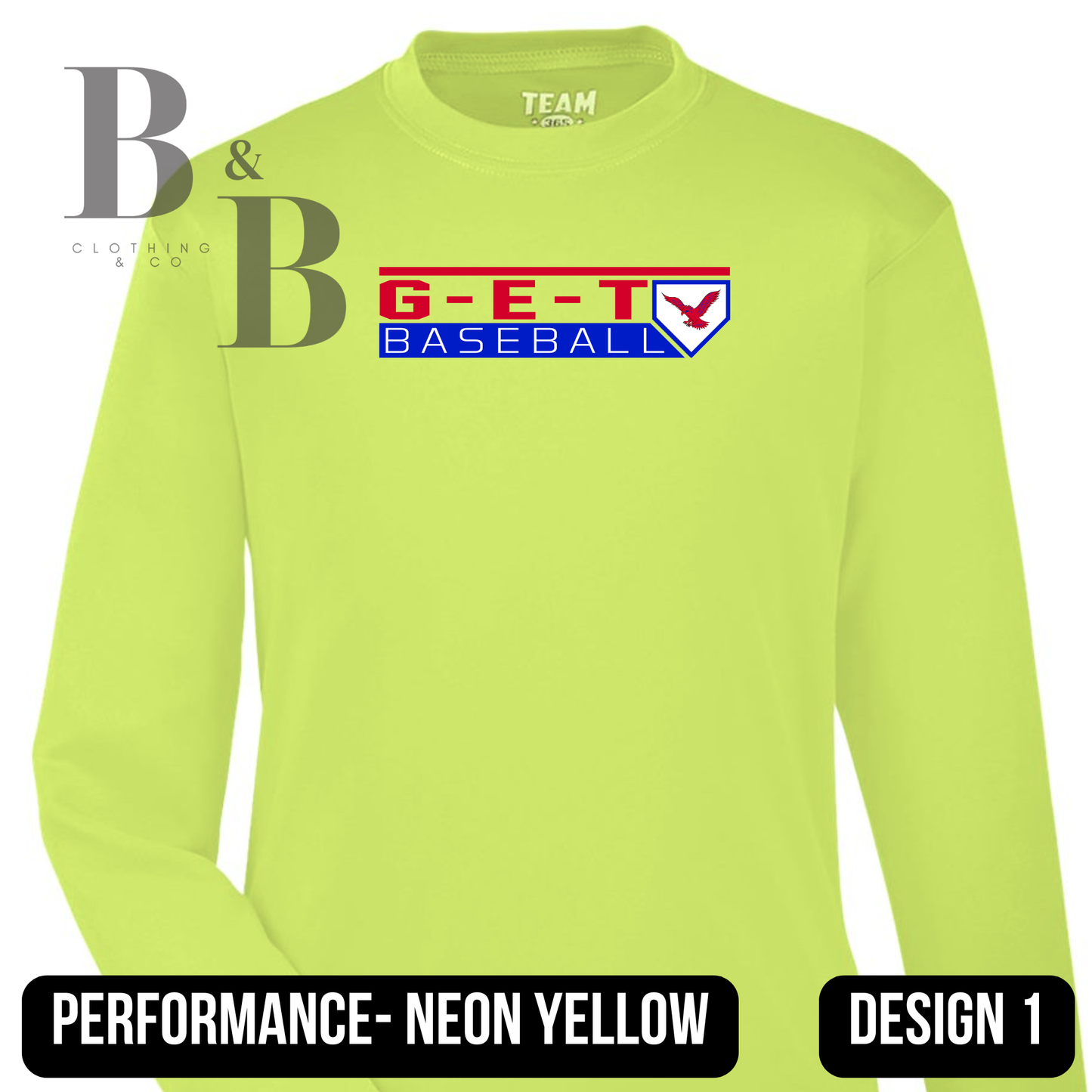 G-E-T Softball/Baseball Neon Performance Adult & Youth Tee|Long Sleeve