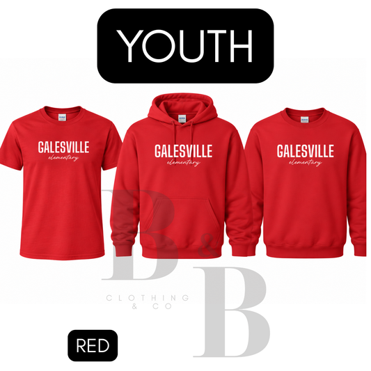 GE Red Youth Tee|Crew|Hoodie